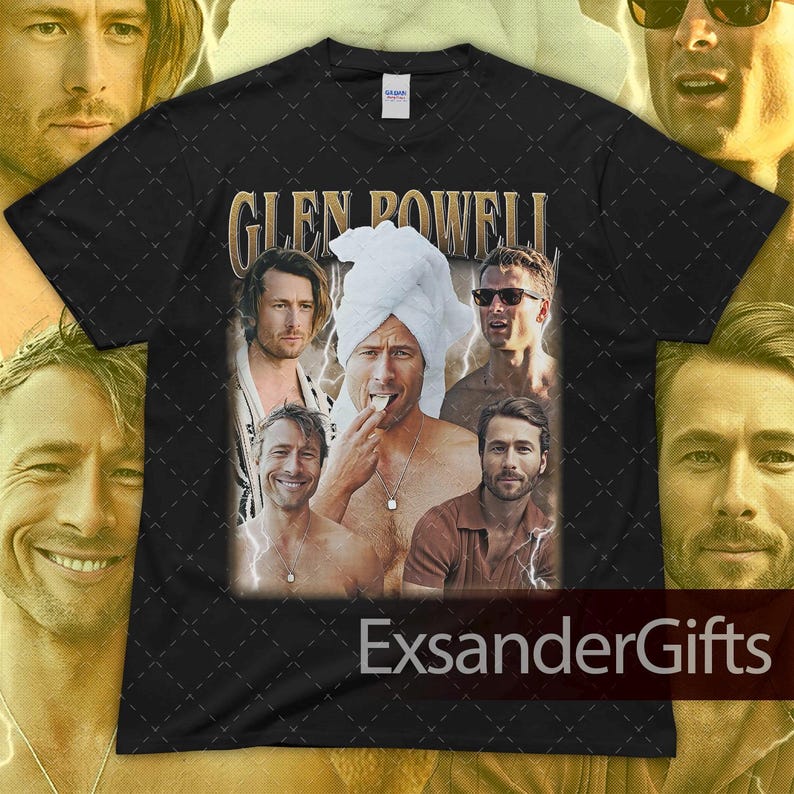 Limited Glenn Powell Vintage Unisex Heavy Cotton Tee