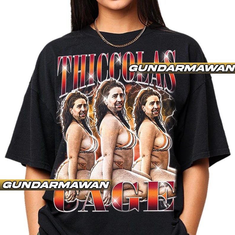 Limited Thiccolas Cage Meme Vintage T-Shirt, Gift For Woman and Man Unisex T-Shirt | Timnas
