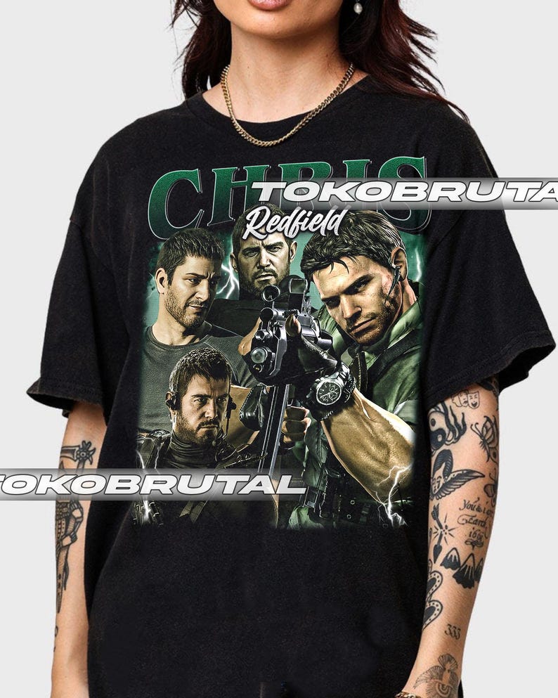 Chris Redfield Resident Evil Vintage T-Shirt, Gift For Woman and Man Unisex T-Shirt Comfort Colors C1717 TBRUT111