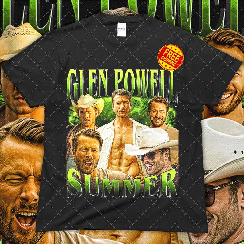 Vintage Glen Powell Summer T-shirt - TV Show or Movies T-shirt, Unisex Tee Shirt, Softstyle Tee, Graphic Tee, Retro Style Tshirt,