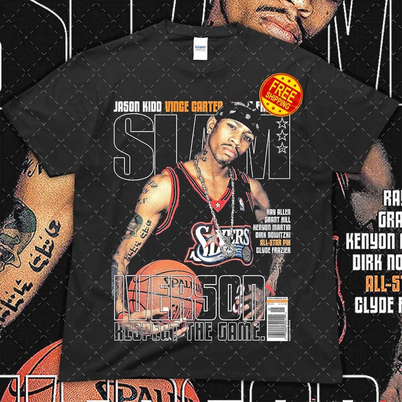 Allen Iverson Slam Unisex Tee - Basketball Sports Shirt, Vintage Basketball Player Tee, Basketball Fan Gift, Retro Basketball T-Shirt,