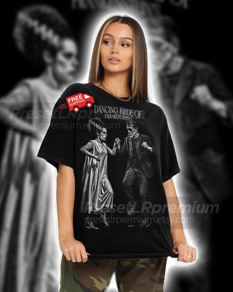 Dancing Bride of Frankenstein Shirt: Bootleg Vintage Horror Fan Gift IJN Funny Meme
