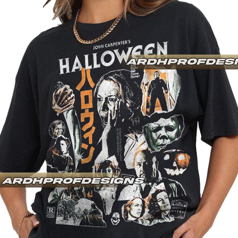 John Carpenter's Halloween Movies T-Shirt, Horror Film Fan Tee, Michael Myers Shirt, Horror Movie Lover Gift, Scary Movie Apparel