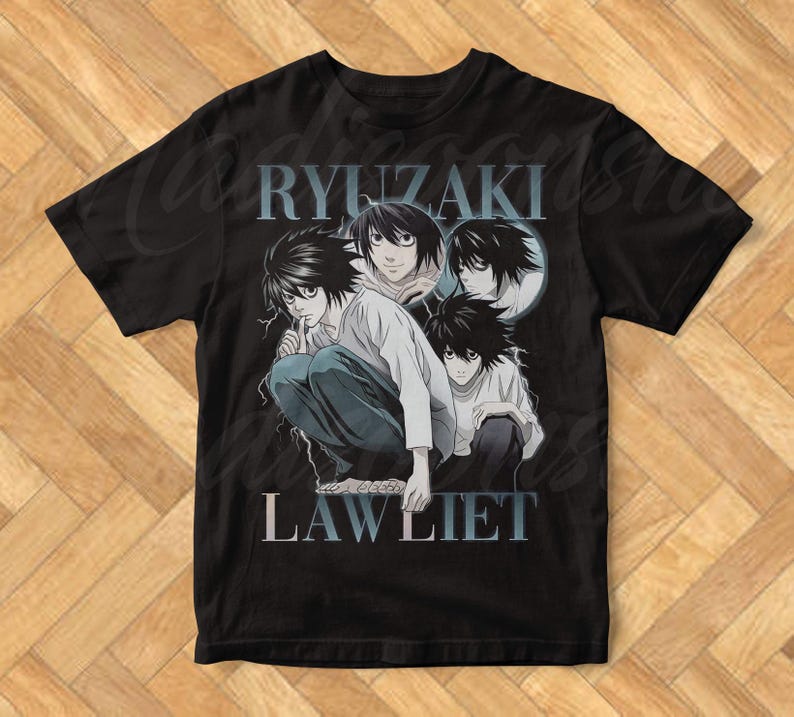 Ryuzaki Lawliet Death Note T-Shirt: Vintage Soft Cotton Colors Tee